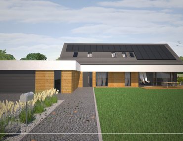 nowoczesna stodoła z wejściem od południa